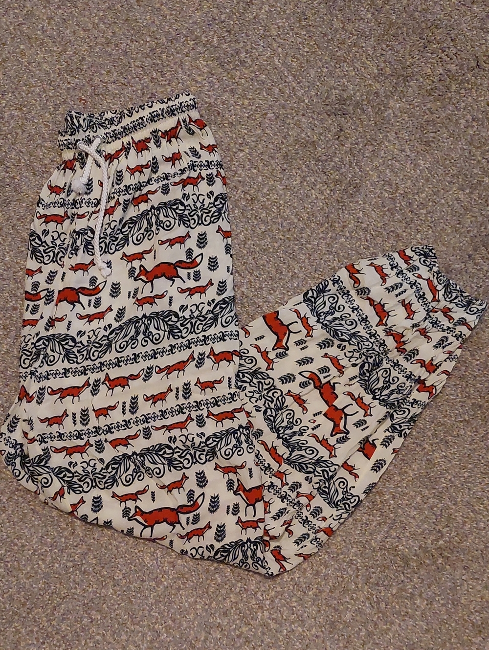 Rayon Fox Print Joggers